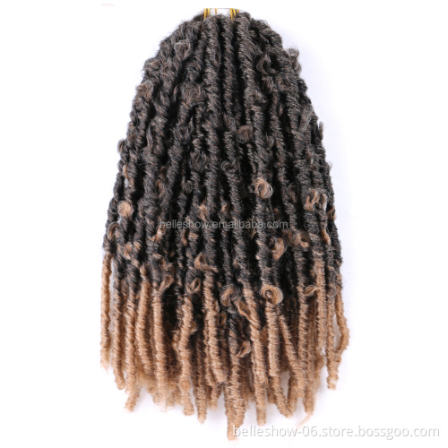 Hot sell  New Trendy African Hairstyle Beautiful Butterfly faux Locs Crochet Braiding butterfly locs